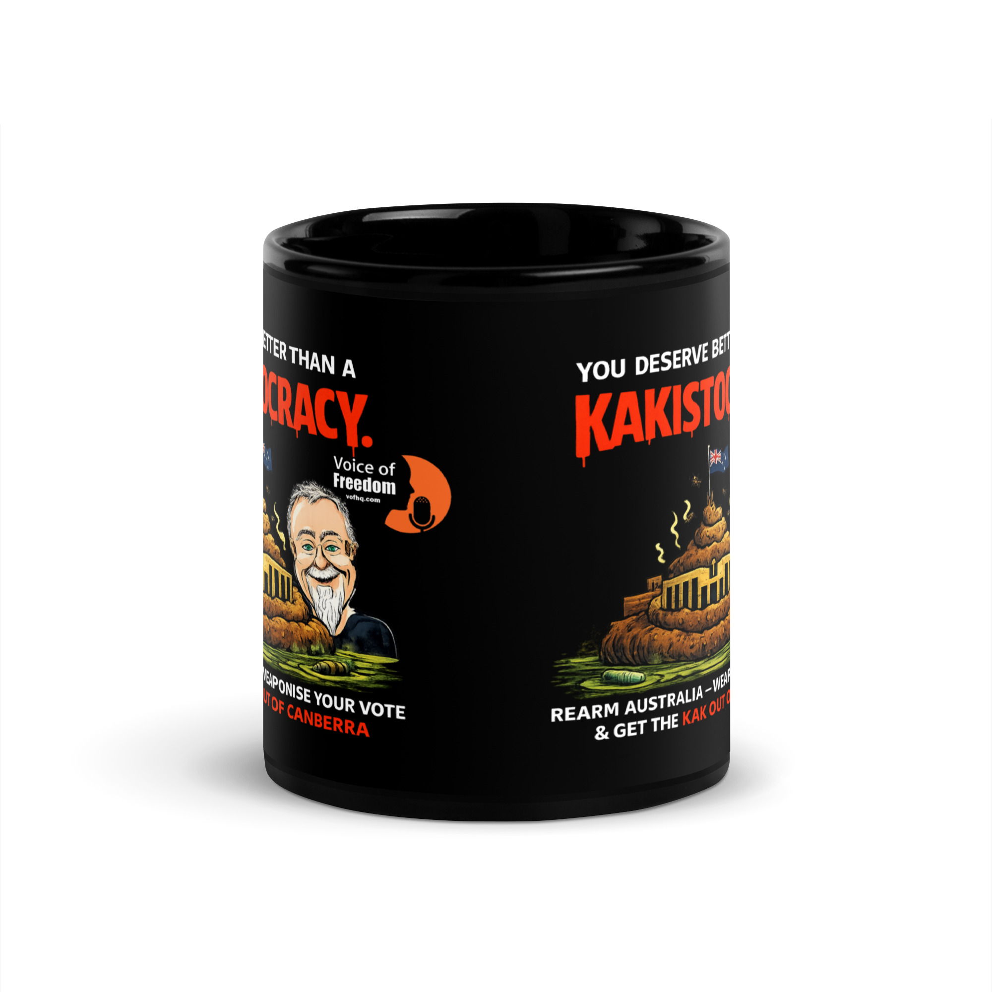 KAK 1 Black Glossy Mug - Image 2