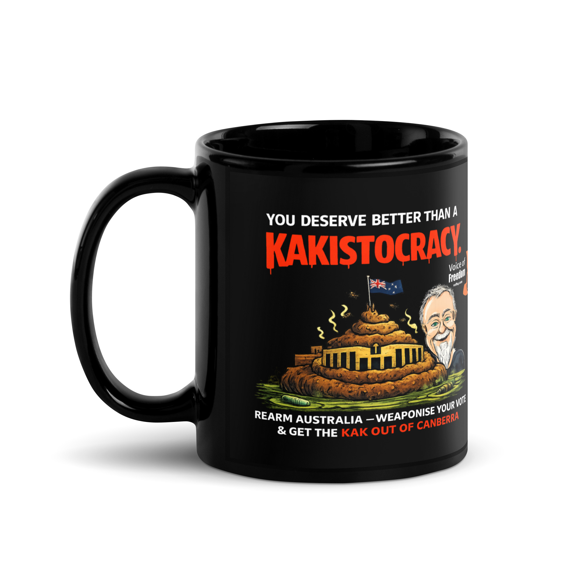 KAK 1 Black Glossy Mug - Image 3