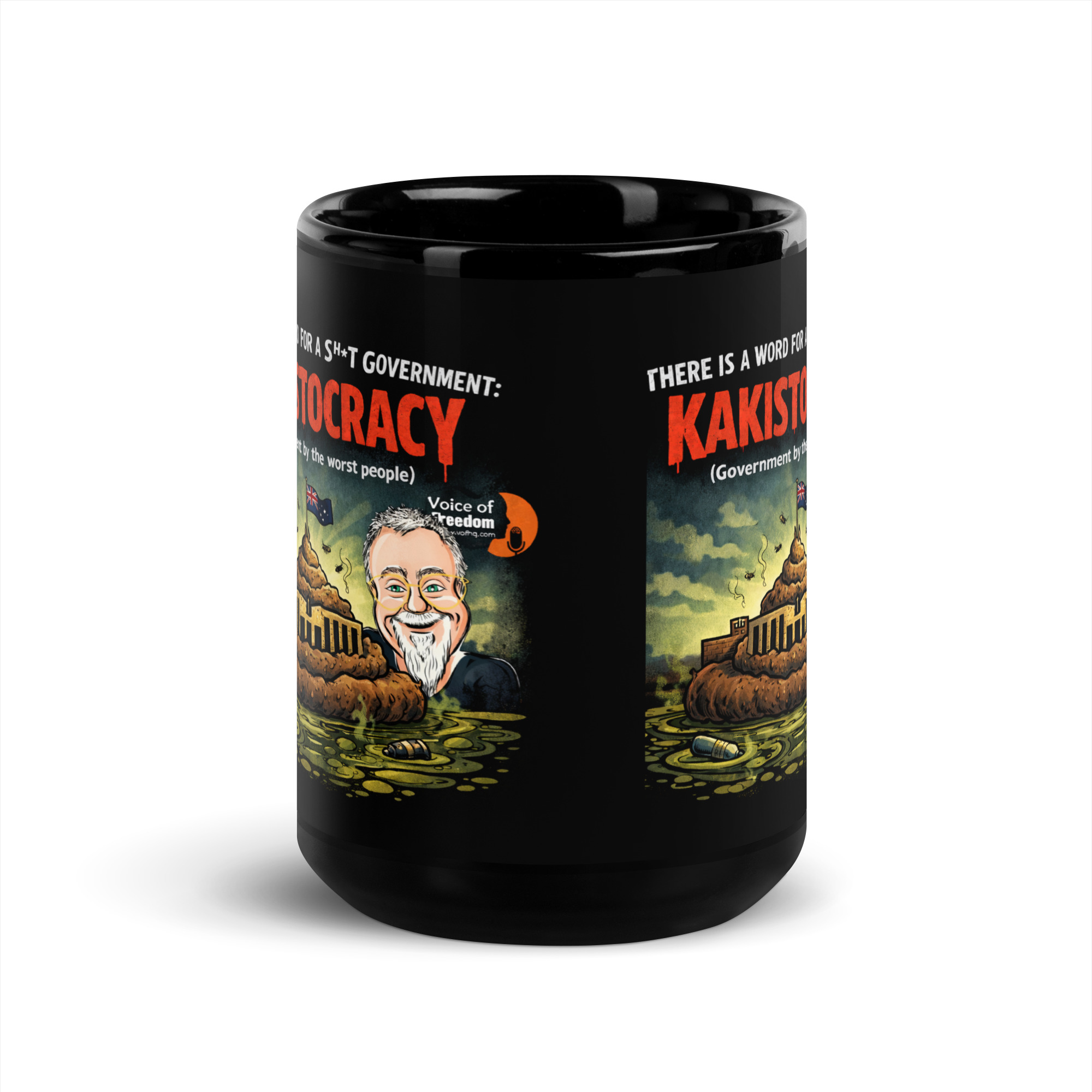 KAK 2 Black Glossy Mug - Image 5