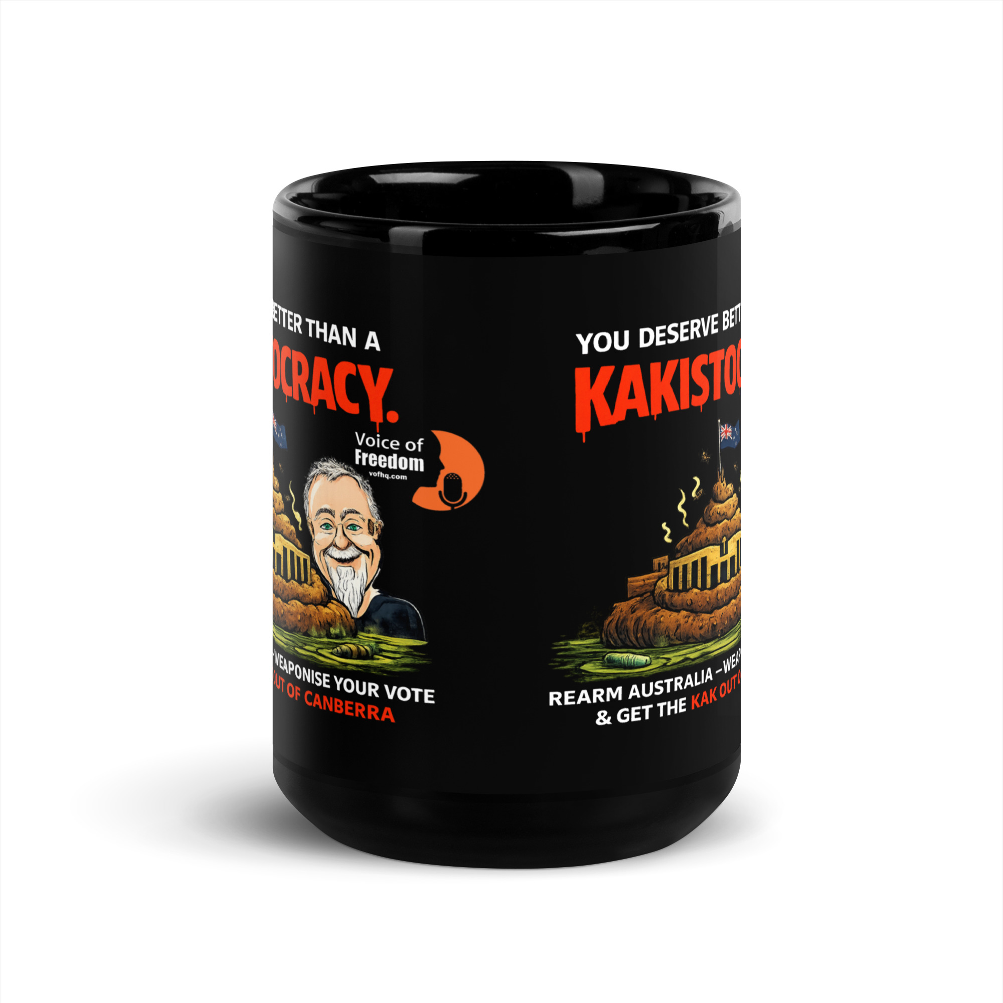 KAK 1 Black Glossy Mug - Image 5