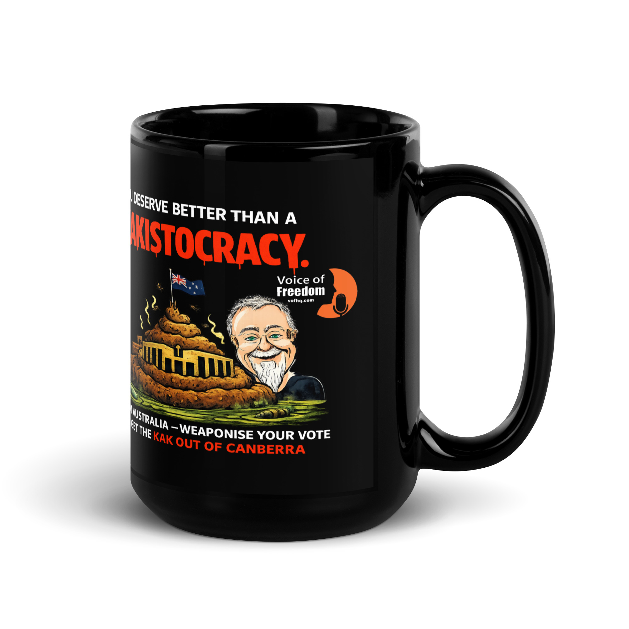 KAK 1 Black Glossy Mug - Image 4