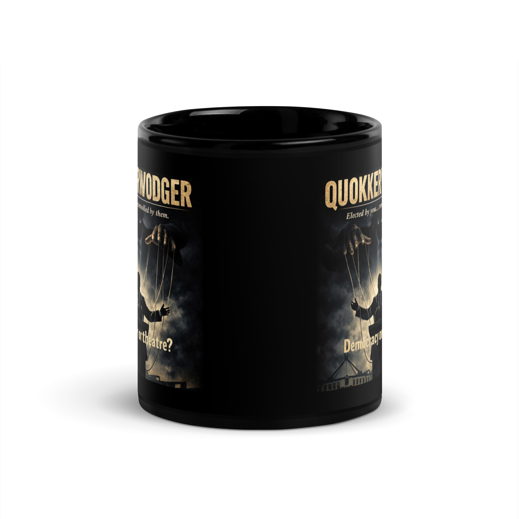 QUOK 1 Black Glossy Mug - Image 2