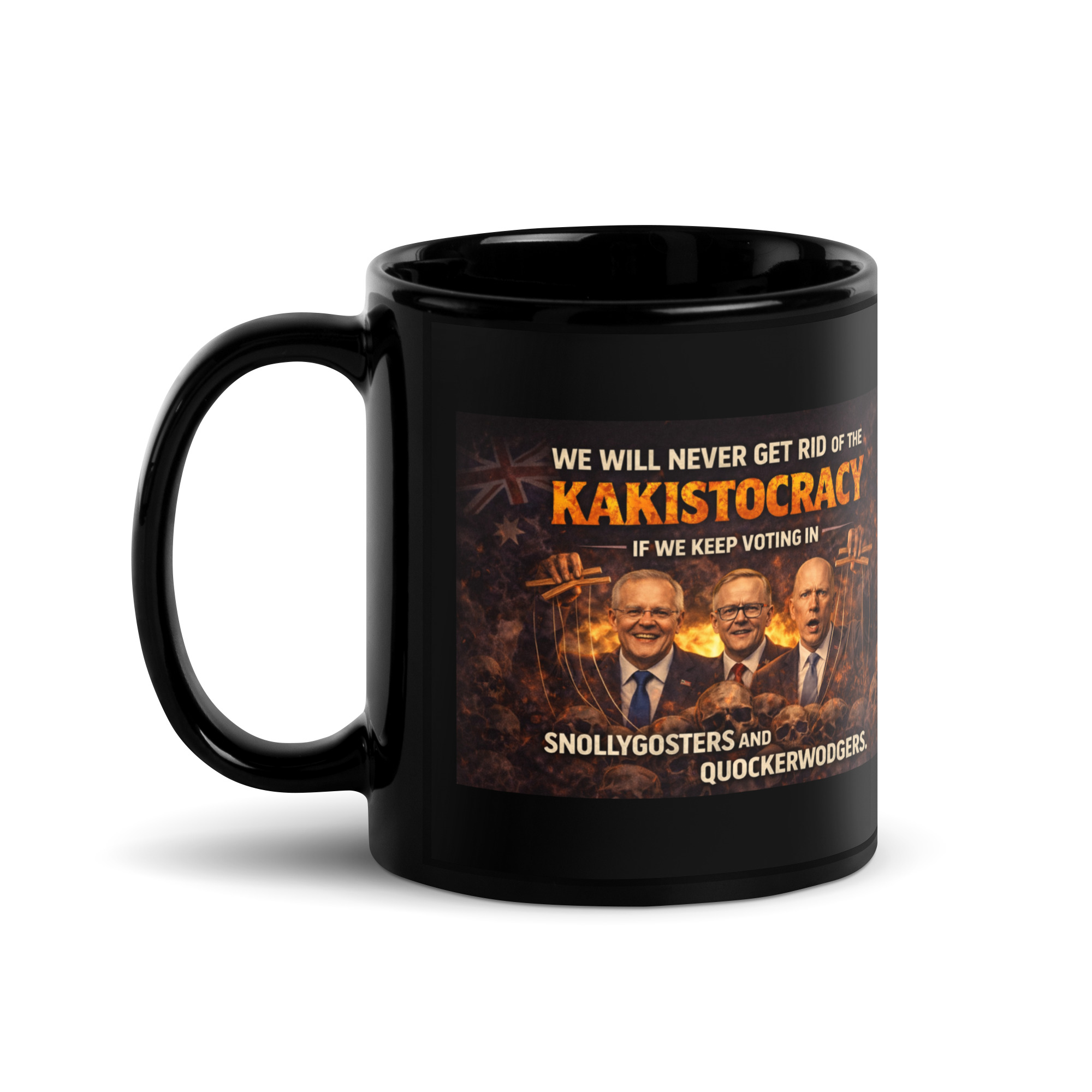 Mug-KAK 4 Black Glossy Mug - Image 3