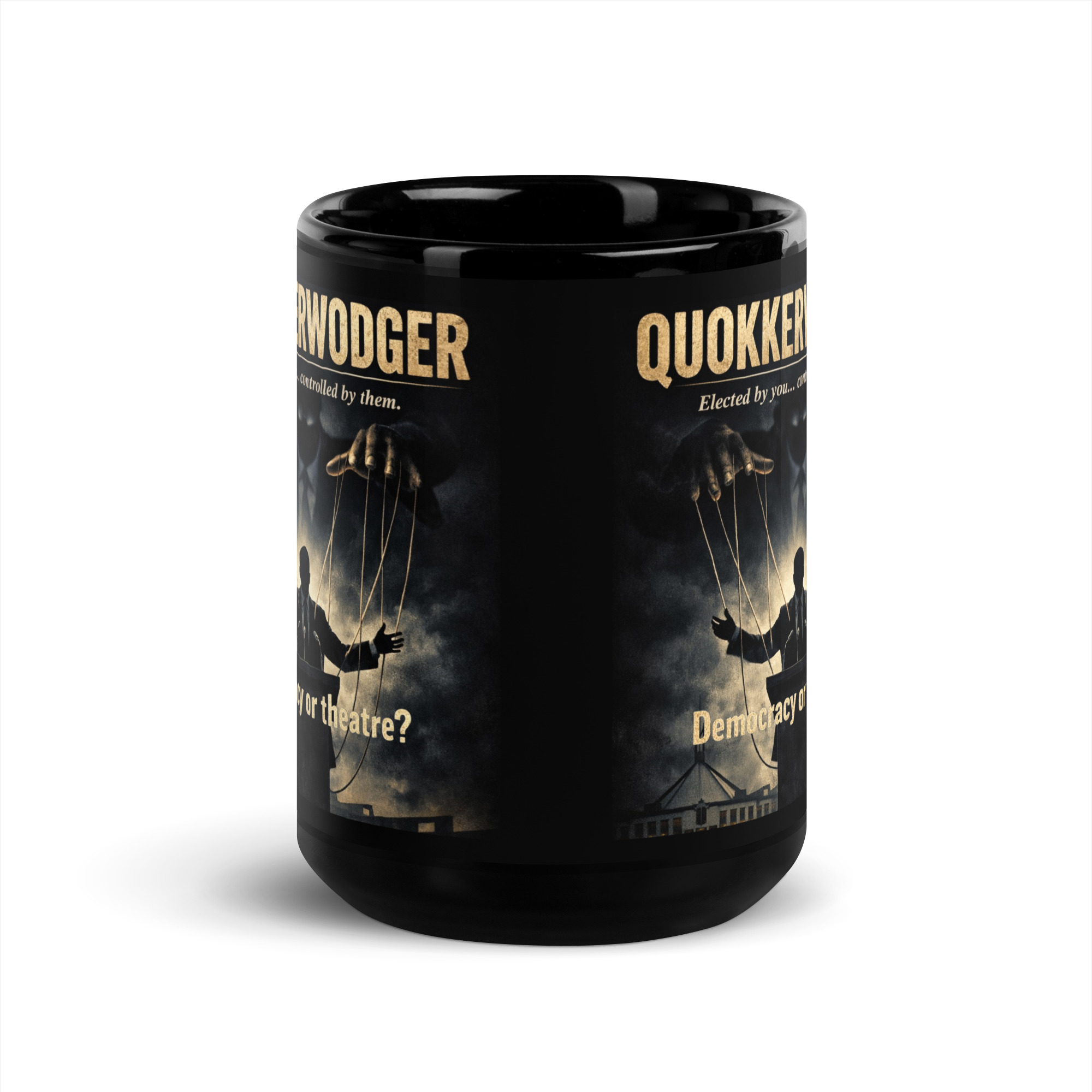 QUOK 1 Black Glossy Mug - Image 5