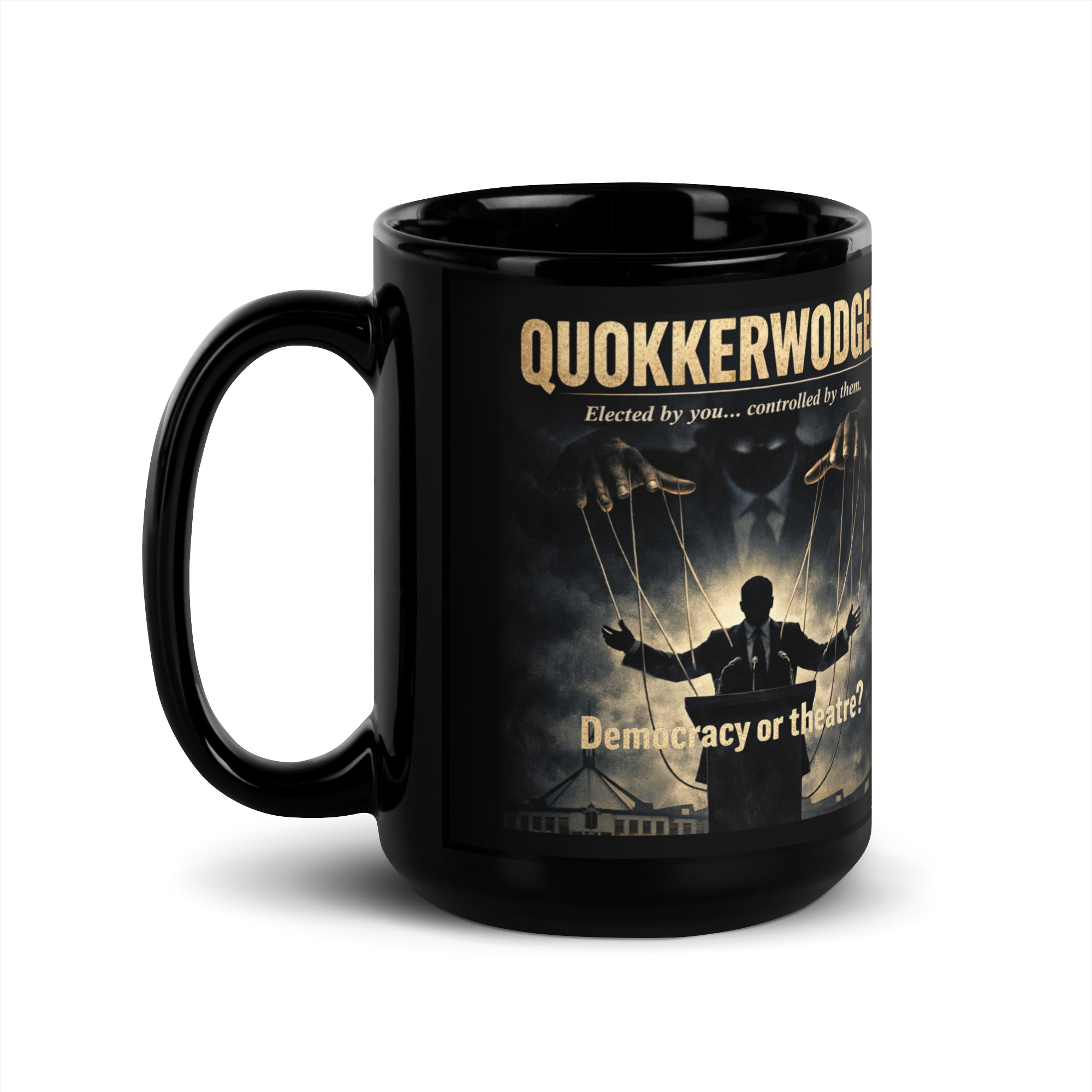 QUOK 1 Black Glossy Mug - Image 6